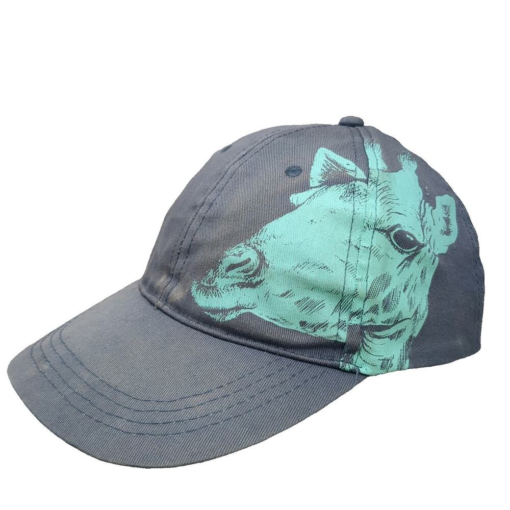 Rockville Snapback Hat Blue One Size Giraffe Graphic Zoo Boise Animal Print